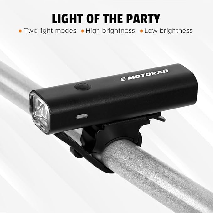 EMotorad Lumous Light Combo | Waterproof Bicycle Front and Rear Headlights - Image 4